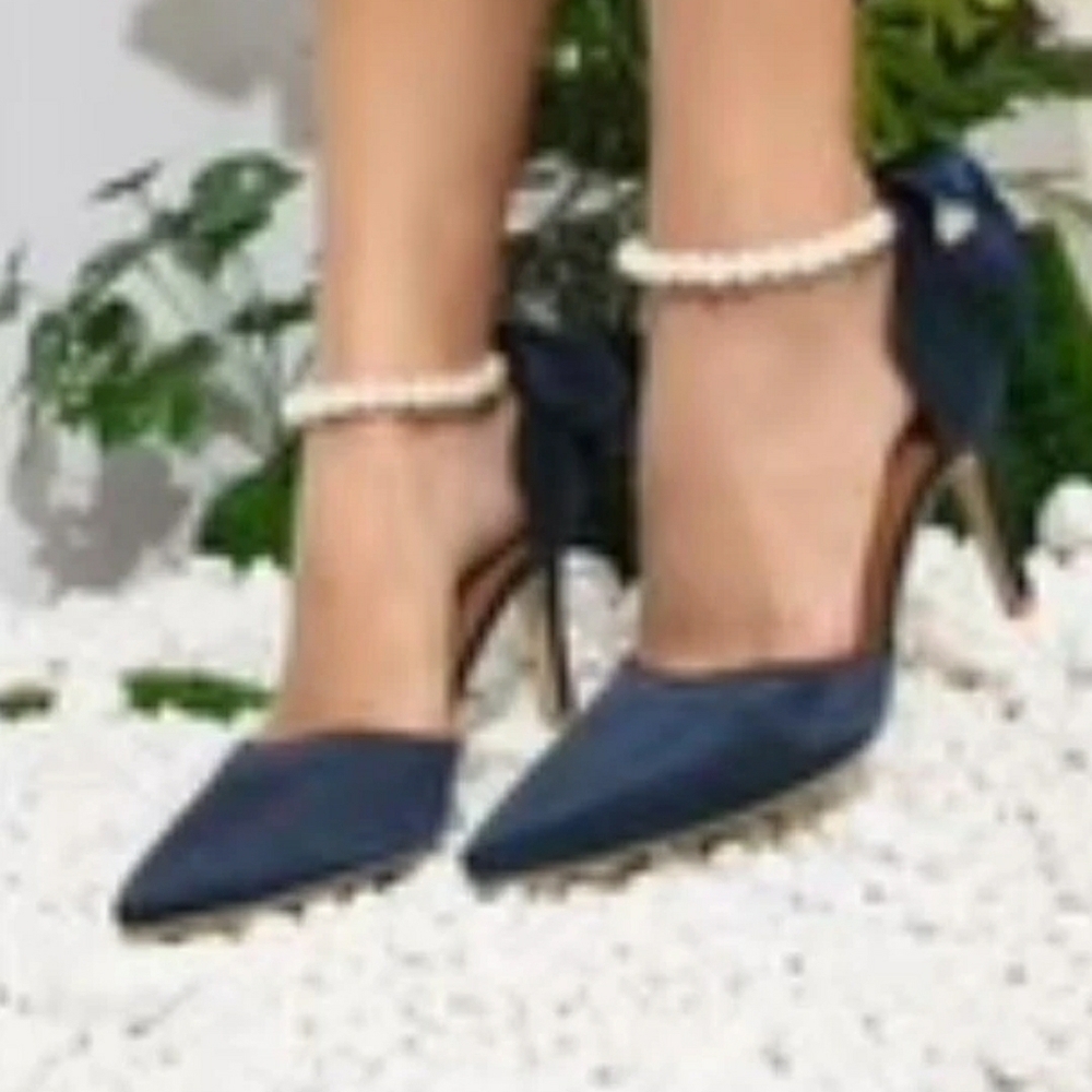 Elegant Navy Blue Women's Heels